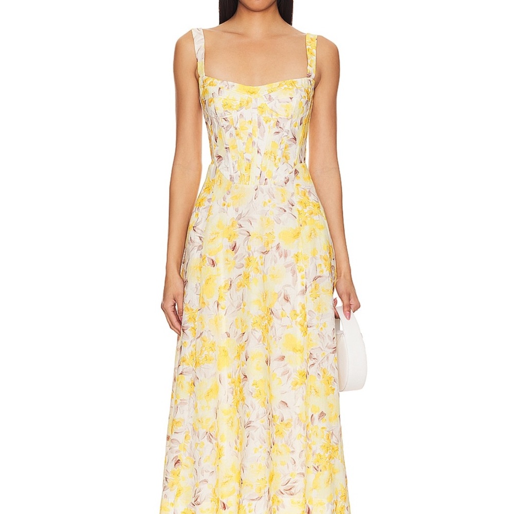 REVOLVE Floral Maxi Dress in Yellow and White